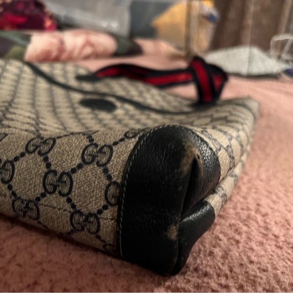 Authentic Vintage Gucci Sherry Tote Bag Blue & Red leather - Picture 4 of 12